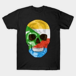 Comoros Flag Skull - Gift for Comoran With Roots From Comoros T-Shirt